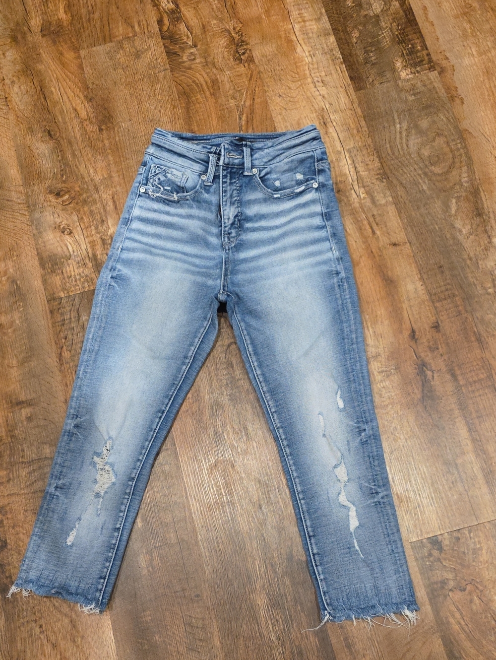 Buckle Black Skinny Jeans Size 25 Cropped Ankle Length-Distressed Raw Hem